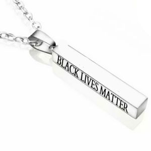 NWT BLM STAINLESS STEEL BAR NECKLACE